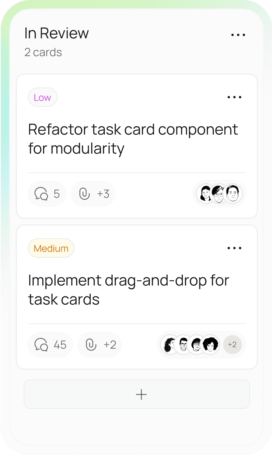 In Review Kanban column