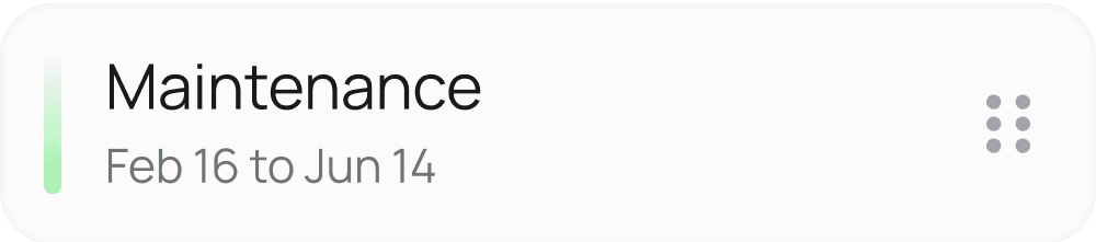 Maintenance milestone