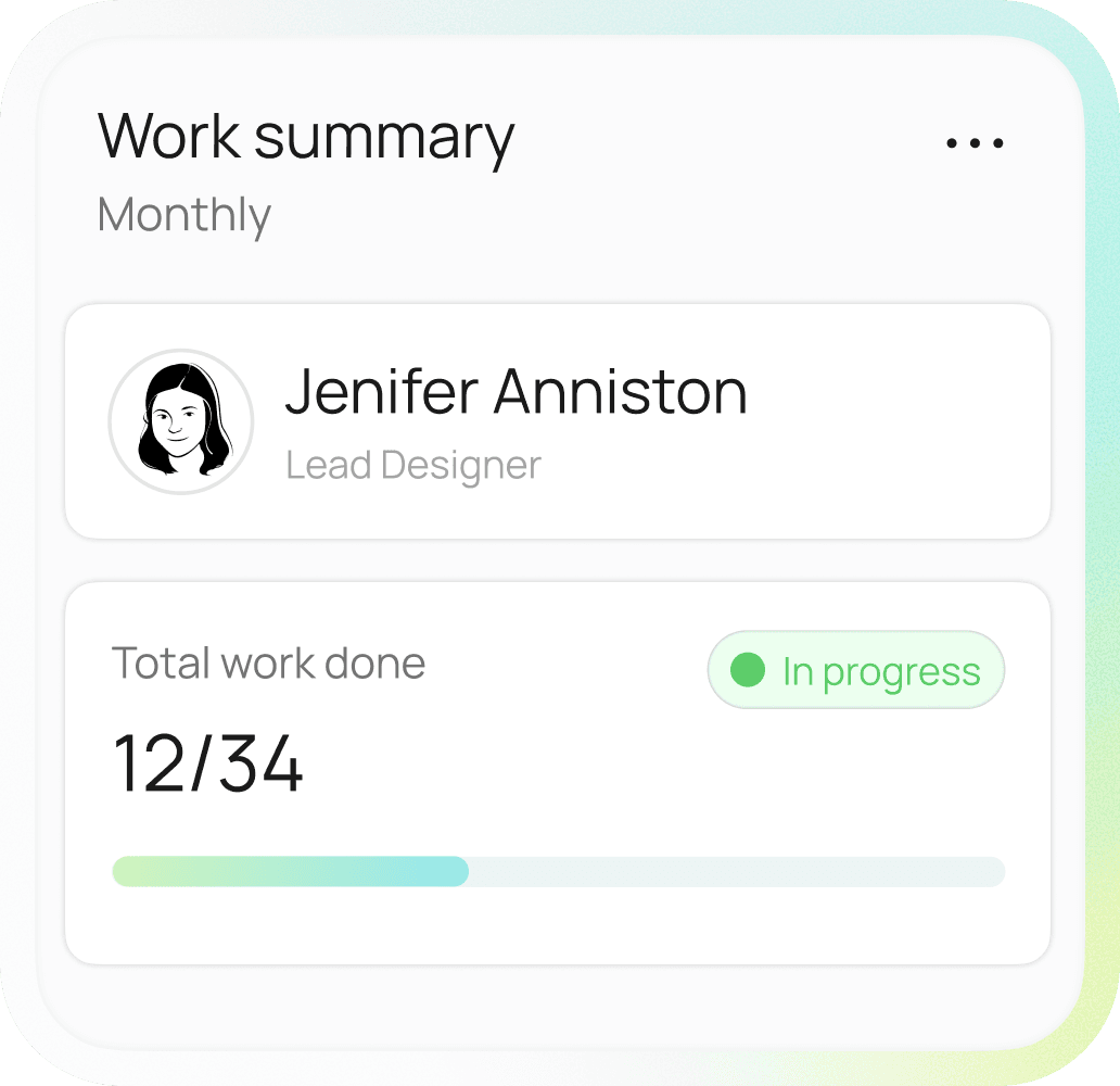 Work summary progress